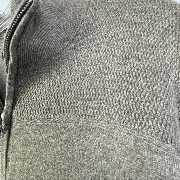 BANANA REPUBLIC Men's cotton silk cashmere brown gray quarter-zip sweater, sz XL - Picture 4 of 5